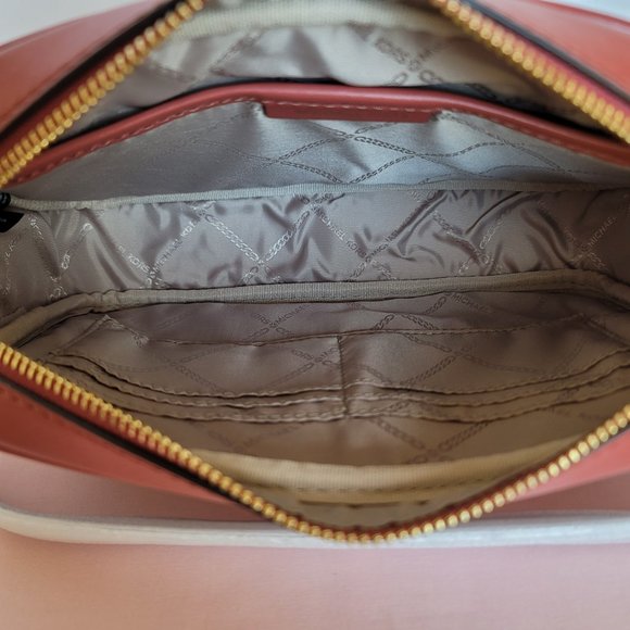 MICHAEL KORS Signature Logo Jet Set Charm Large East West Crossbody-Cinnamon⭐ - Picture 14 of 16